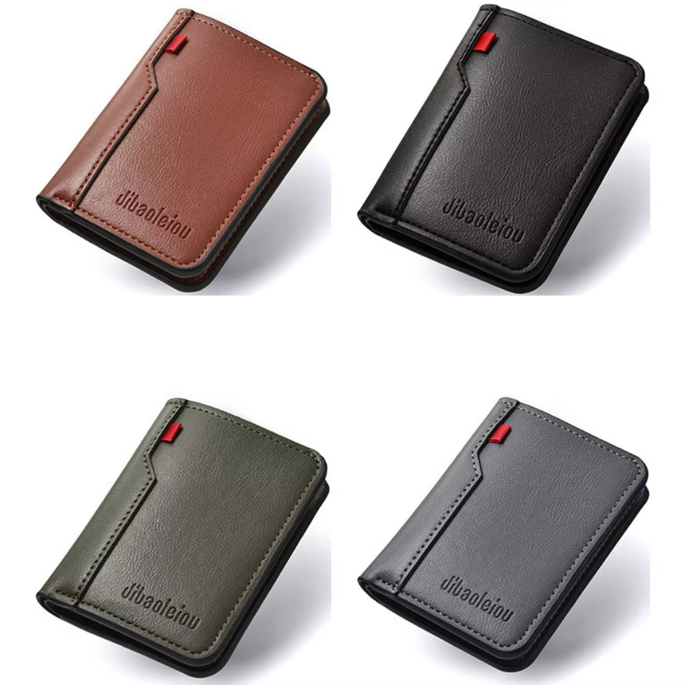 Portefeuille rétro en cuir PU pour homme