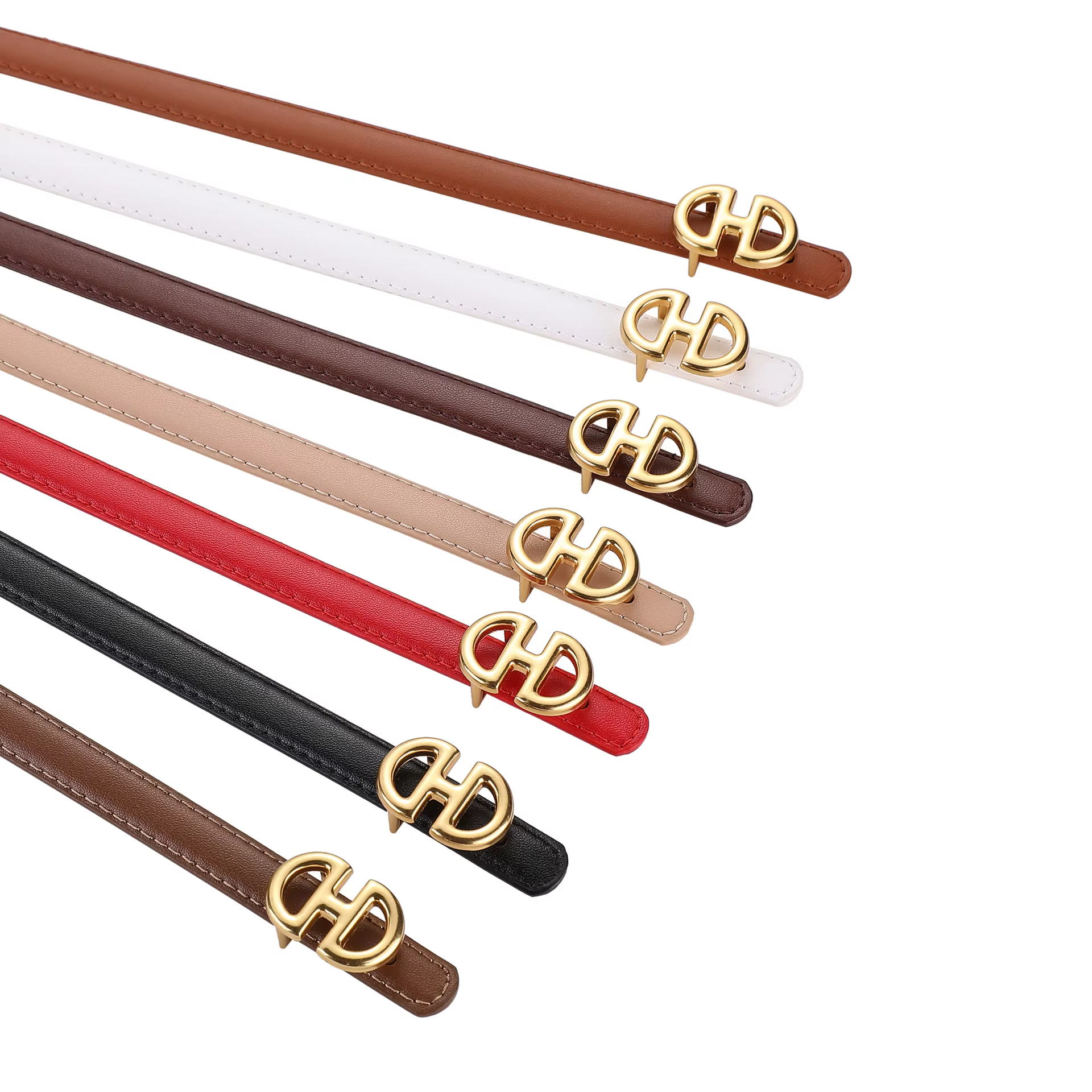 Ceinture fine en cuir véritable pour femmes, mode de luxe, peau de vache de haute qualité, costume décoratif, robe d'été, ceinture fine étroite noire