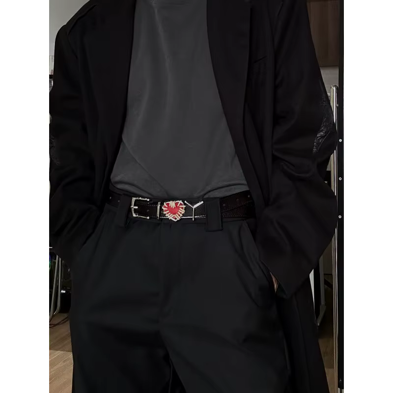 Ceinture en cuir véritable High Street Y/Project avec accent cœur en métal