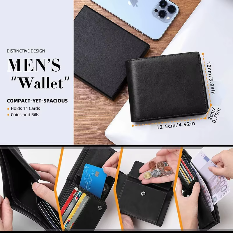 Portefeuilles pour hommes portefeuille mince multifonctionnel avec blocage RFID avec 15 porte-cartes de crédit