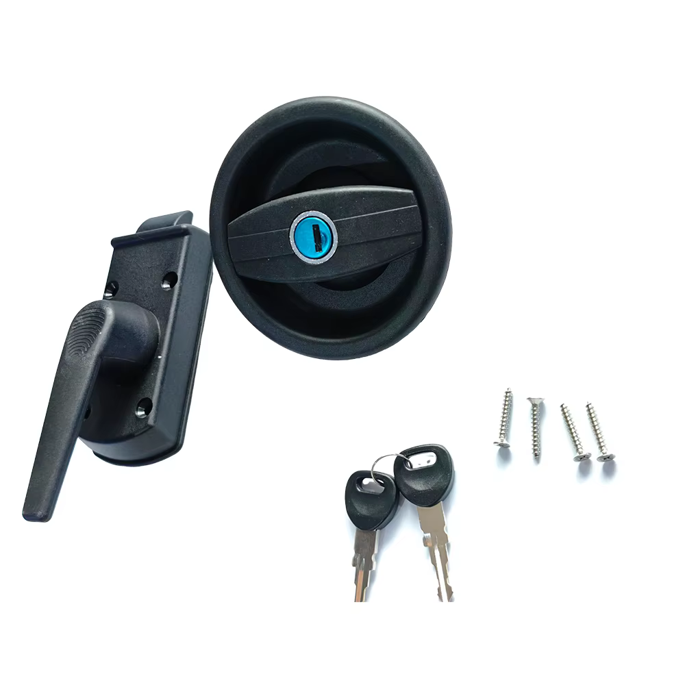 1 pièces serrure de porte complète C/W baril main gauche caravane alliage serrure de porte circulaire pour caravane camping-car RV accessoires