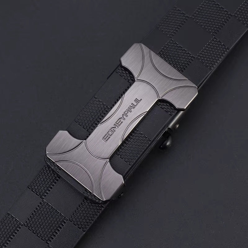 Ceinture d'affaires élégante pour homme avec boucle automatique en métal, design durable pour un usage quotidien, choix de cadeau idéal