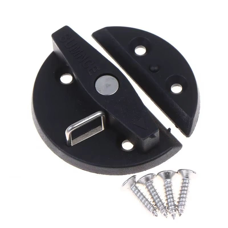 Verrou de trappe de caravane, loquet de porte de toilette de camping-car, serrure ronde pour camping-car, yacht, bouton rotatif en plastique pour trappe, bouton de porte d'armoire de bateau
