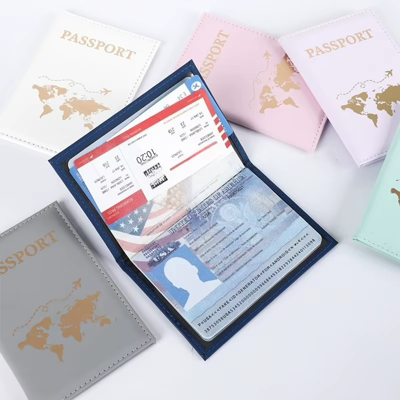 Porte-passeport en cuir pour femmes et hommes
