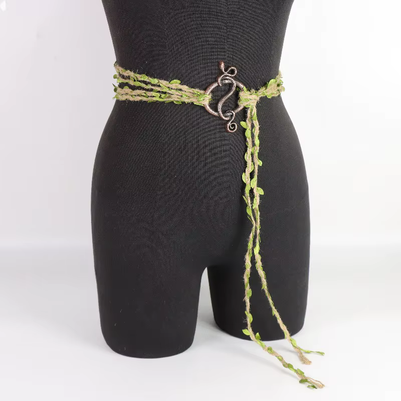 Ceinture en corde de chanvre Elf Vine avec boucle celtique | Accessoires de vêtements de déesse de la forêt ajustables