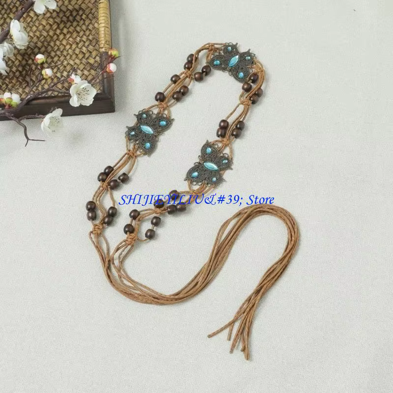 E21F – ceinture taille tressée en corde coton