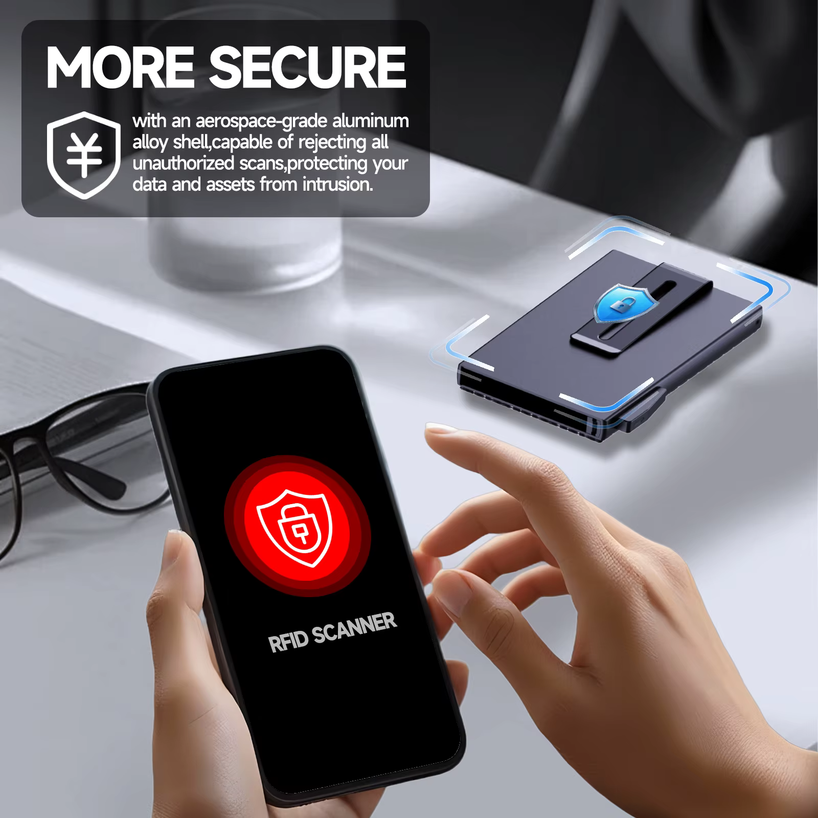 Porte-carte Pop-Up automatique à blocage RFID pour hommes