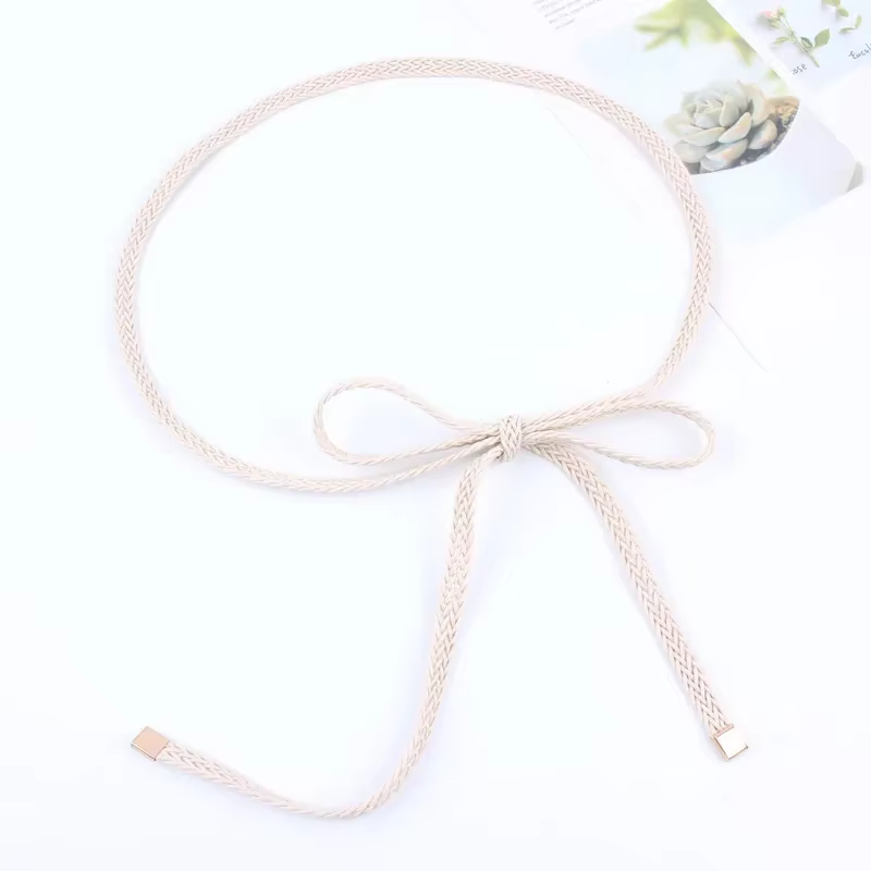 Ceinture à sangle tressée tissée avec ULnouée à la taille pour femme