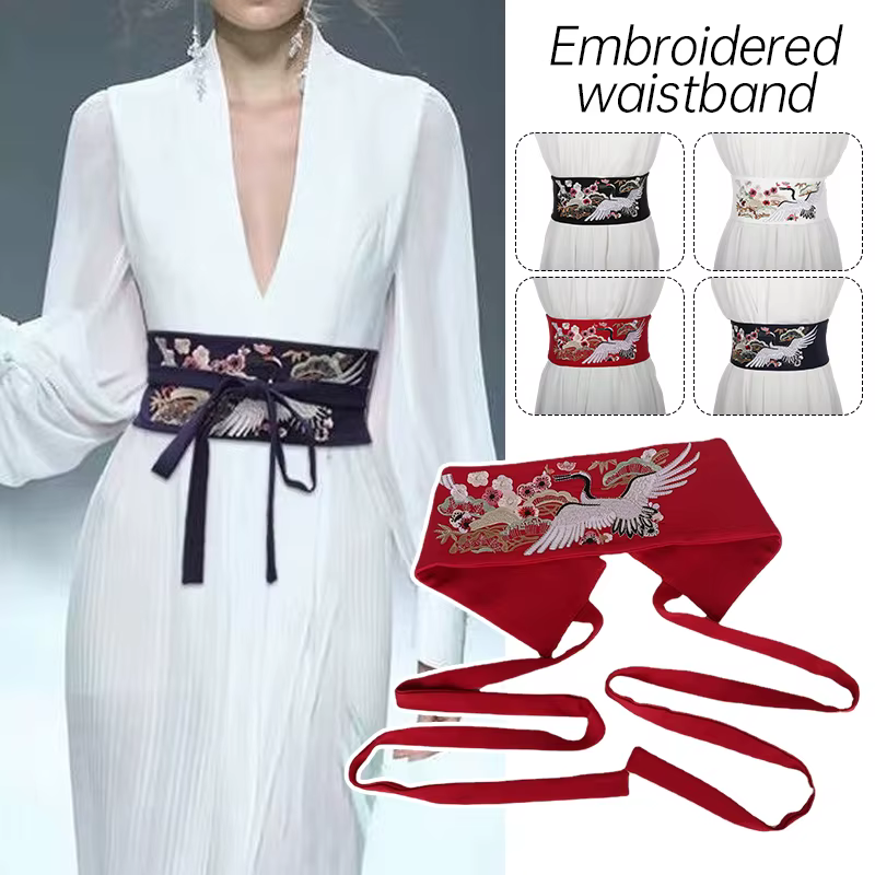 Ceinture large brodée pour femme