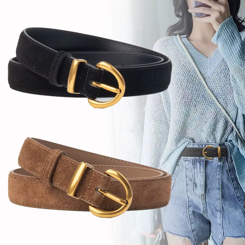 Ceinture en cuir suédé pour femme