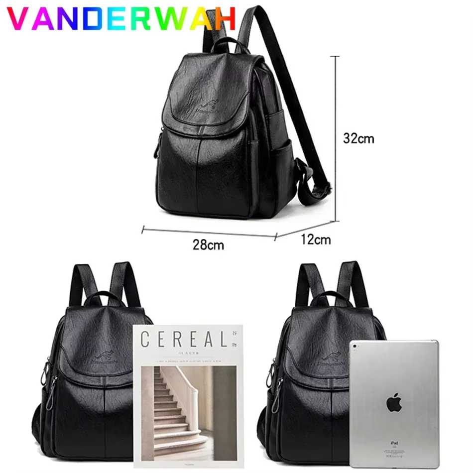 Sac à dos en cuir véritable pour femme