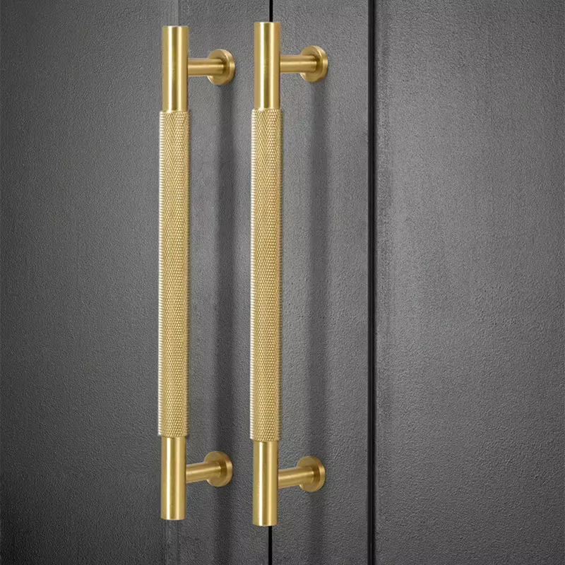 Poignée de porte d'armoire en laiton moletée haut de gamme, poignée d'armoire créative, moderne et simple, lumière de porte d'armoire, luxe, nouveau