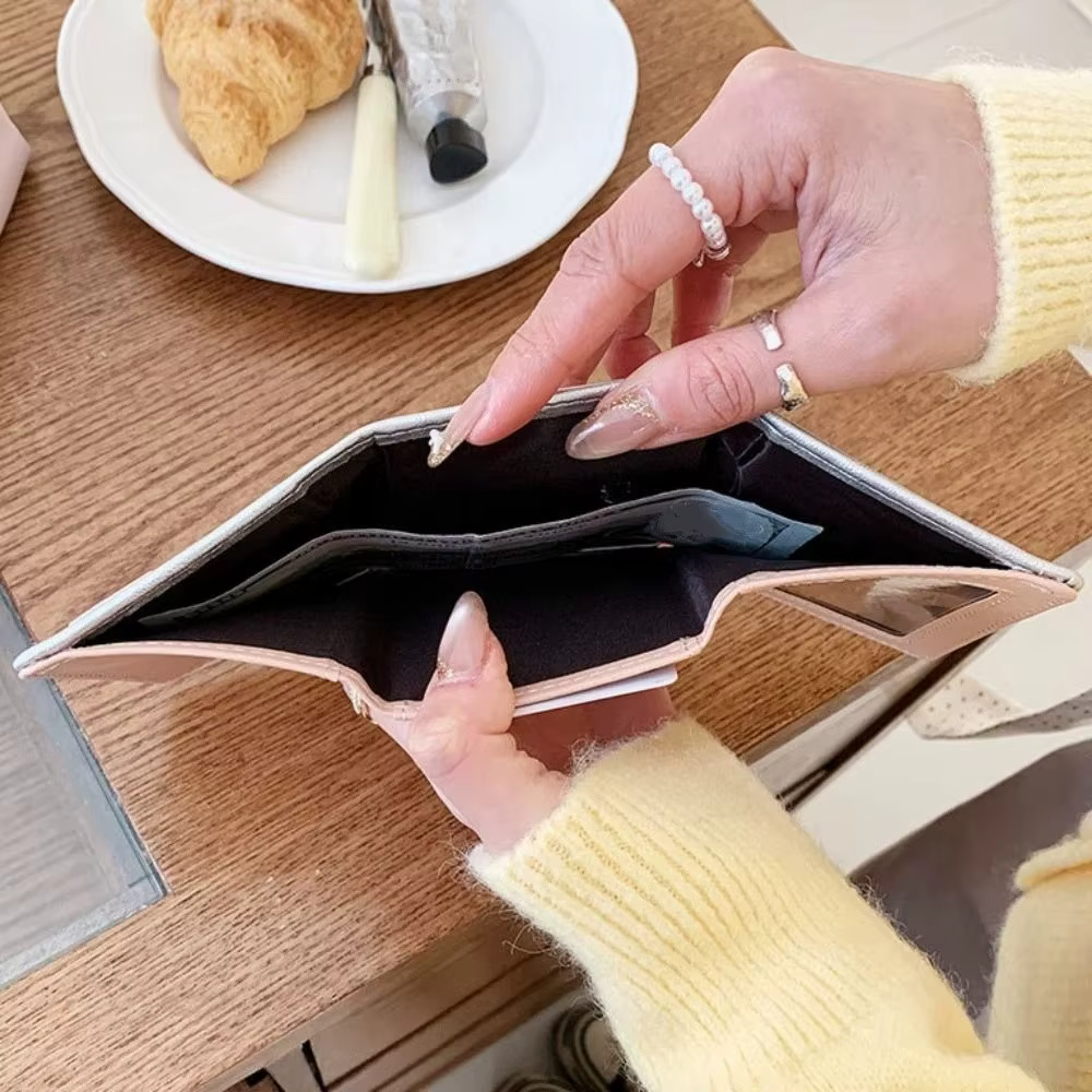Porte-monnaie portable imprimé chat en cuir PU