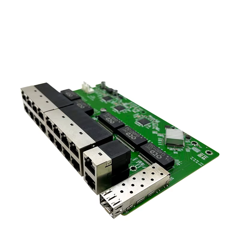 Module de commutation de déchets, 16 ports 100M 802 AT/Tains POE 48V avec 2 ports 1000M UPLINK/NVR et 1port 1000M