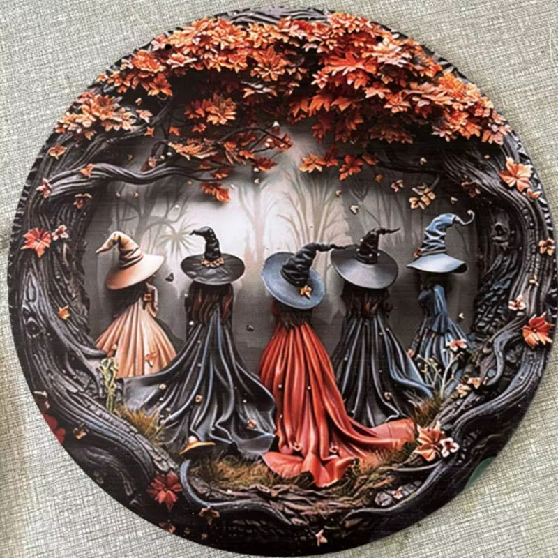 Halloween Wooden Porch Decoration Witch Match Porte d'entrée Porte suspension pour les festivals fête intérieure b03e