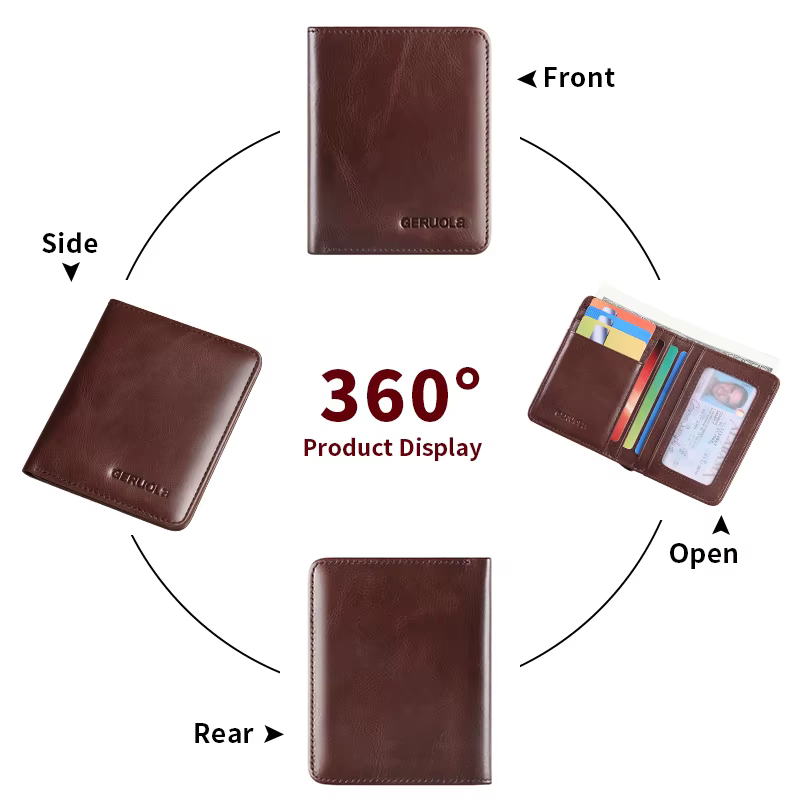 GERUOLA Portefeuille pour homme en cuir vintage – Blocage RFID ultra fin