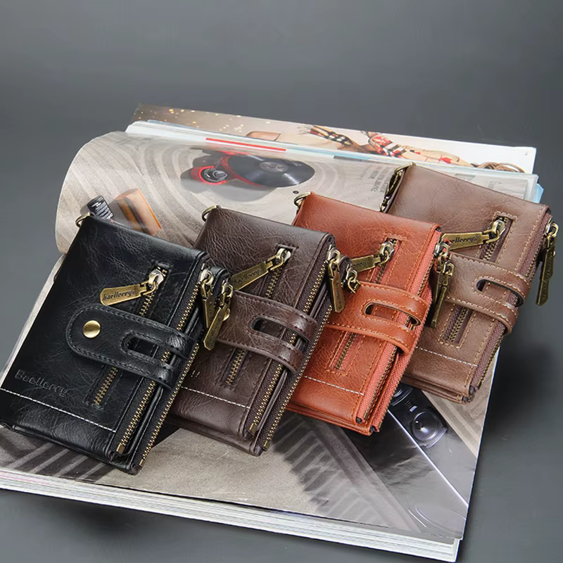 Portefeuille de luxe en cuir PU pour hommes