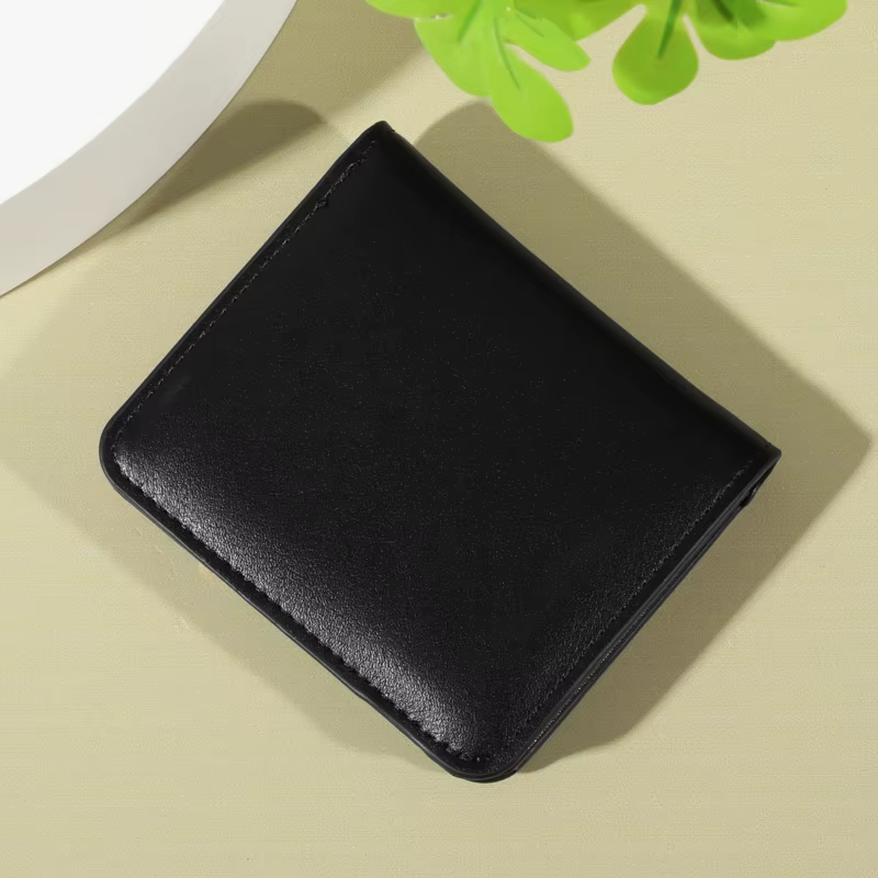Portefeuille minimaliste en PU – Fermeture à pression