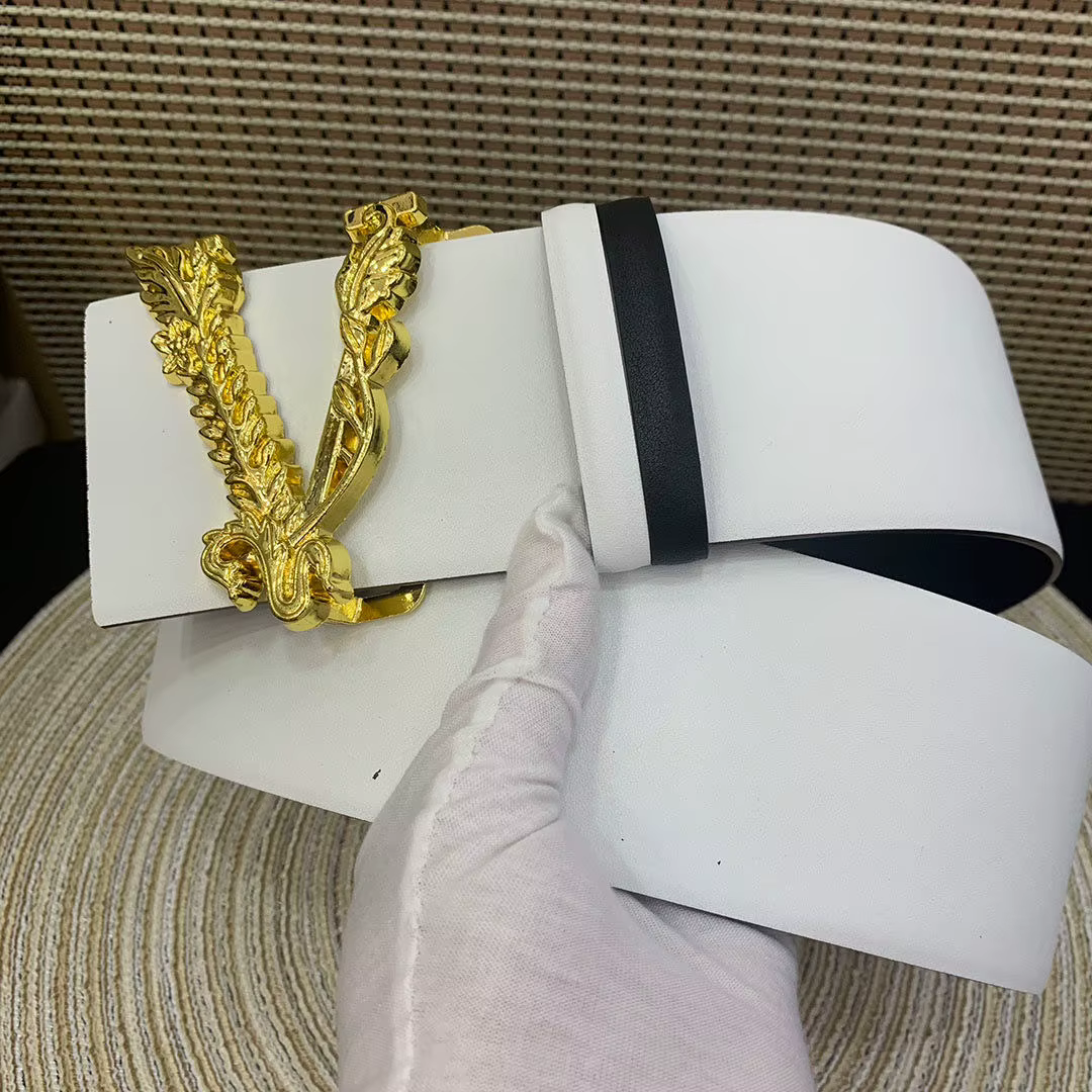 Ceinture Réversible en Cuir pour Femme, Marque de Luxe Célèbre de Styliste, Nouvelle Collection 2024, Largeur 7cm
