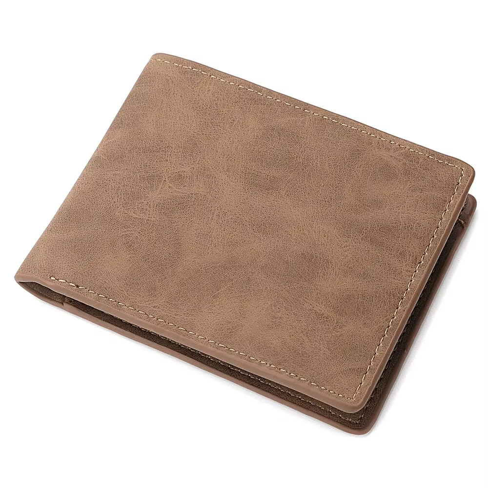 2023 Nouveau Portefeuille Hommes Court Dollar Clip Zipper Simple En Cuir Souple Léger