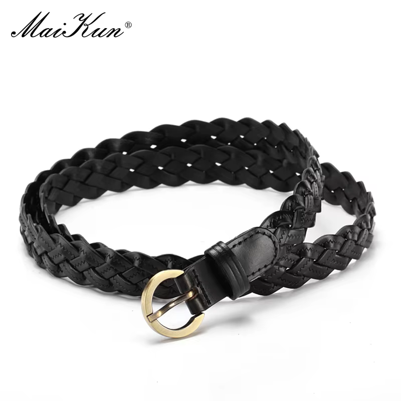 Maikun-Ceinture Fine Tissée en Alliage pour Femme, Tendance