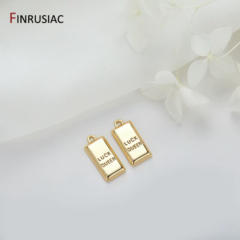 Étiquette porte-bonheur plaquée or 14 carats, pendentif de marque Kpop Hip-Pop, composant de fabrication de bijoux de luxe à la mode