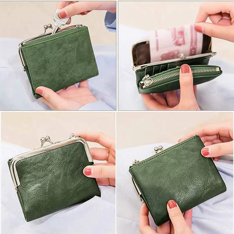 Portefeuille vintage en cuir pour femme