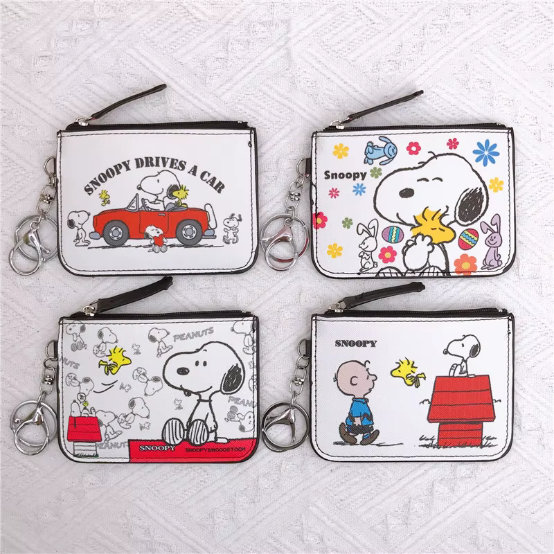 Snoopy porte-monnaie Charlie marron mignon portefeuille femmes loisirs Woodstock fermeture éclair porte-carte pochette pour monnaie dame cas filles