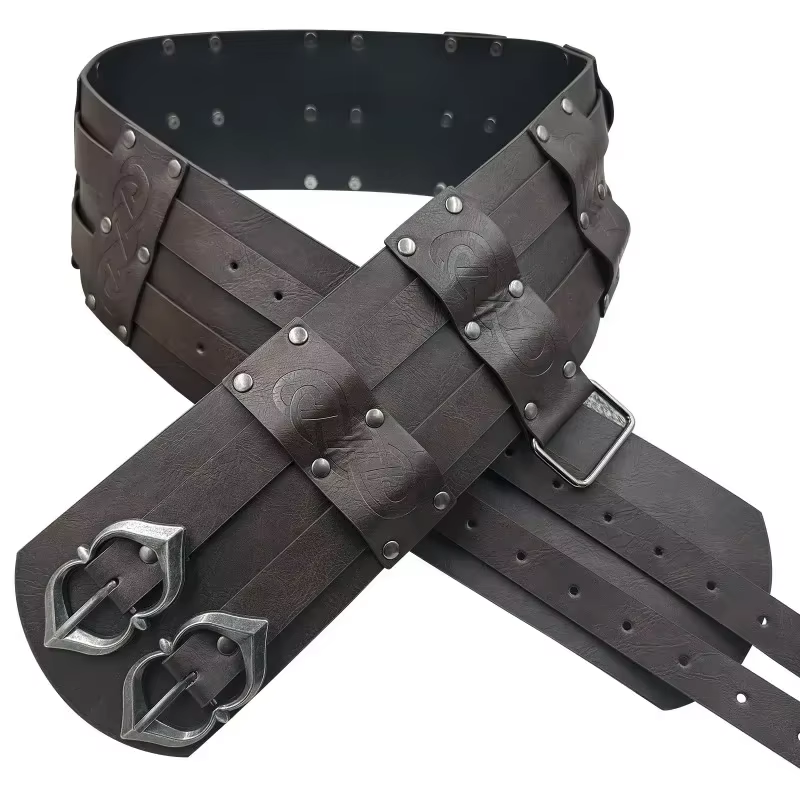 Ceinture en cuir à double largeur pour hommes