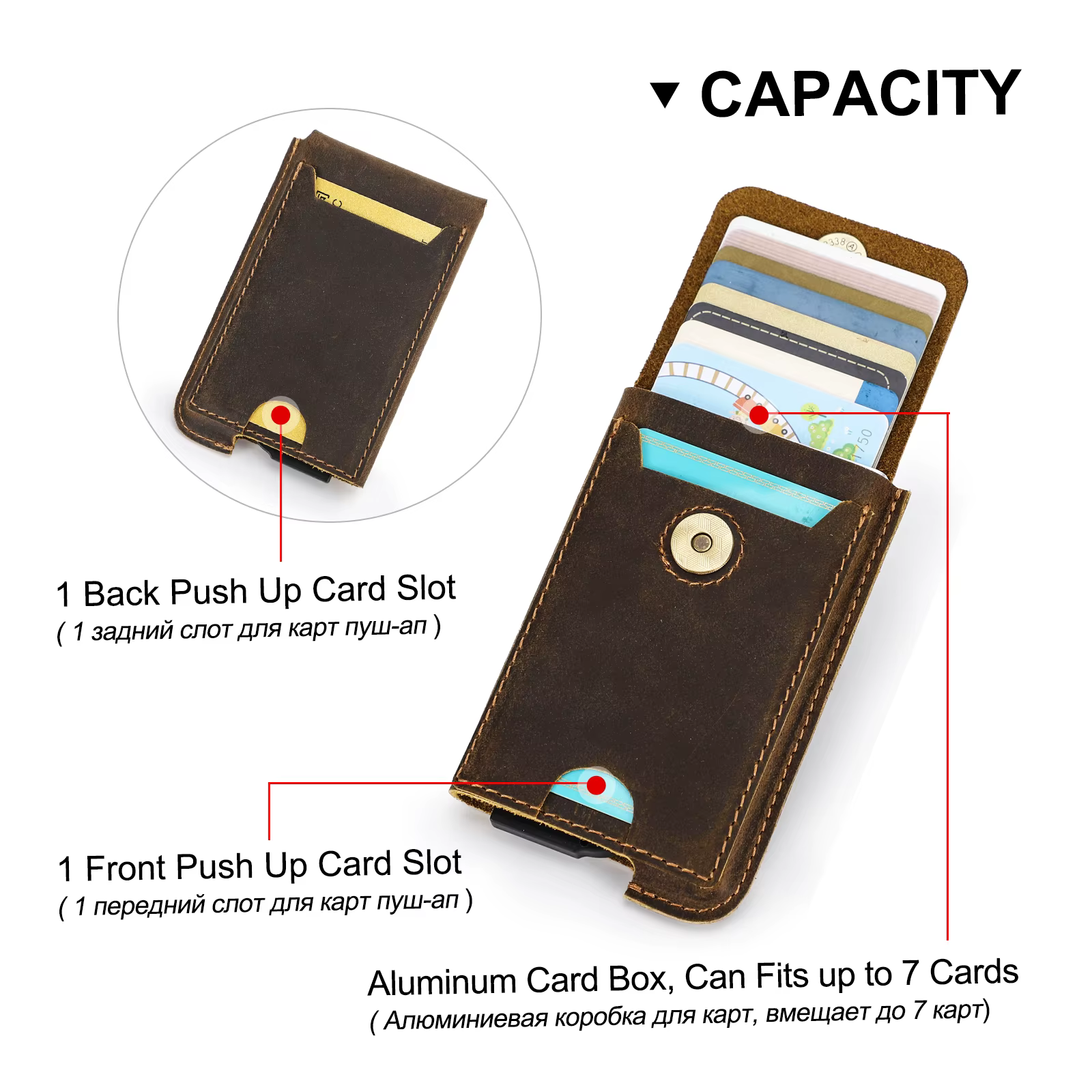 Hiram Vintage en cuir véritable RFID blocage porte-carte portefeuille pour hommes de luxe carte