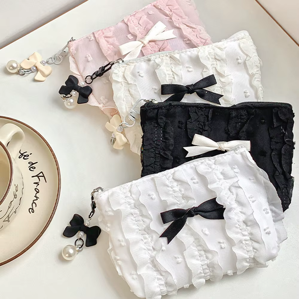 Porte-monnaie en dentelle jacquard multifonctionnel et élégant de style coréen