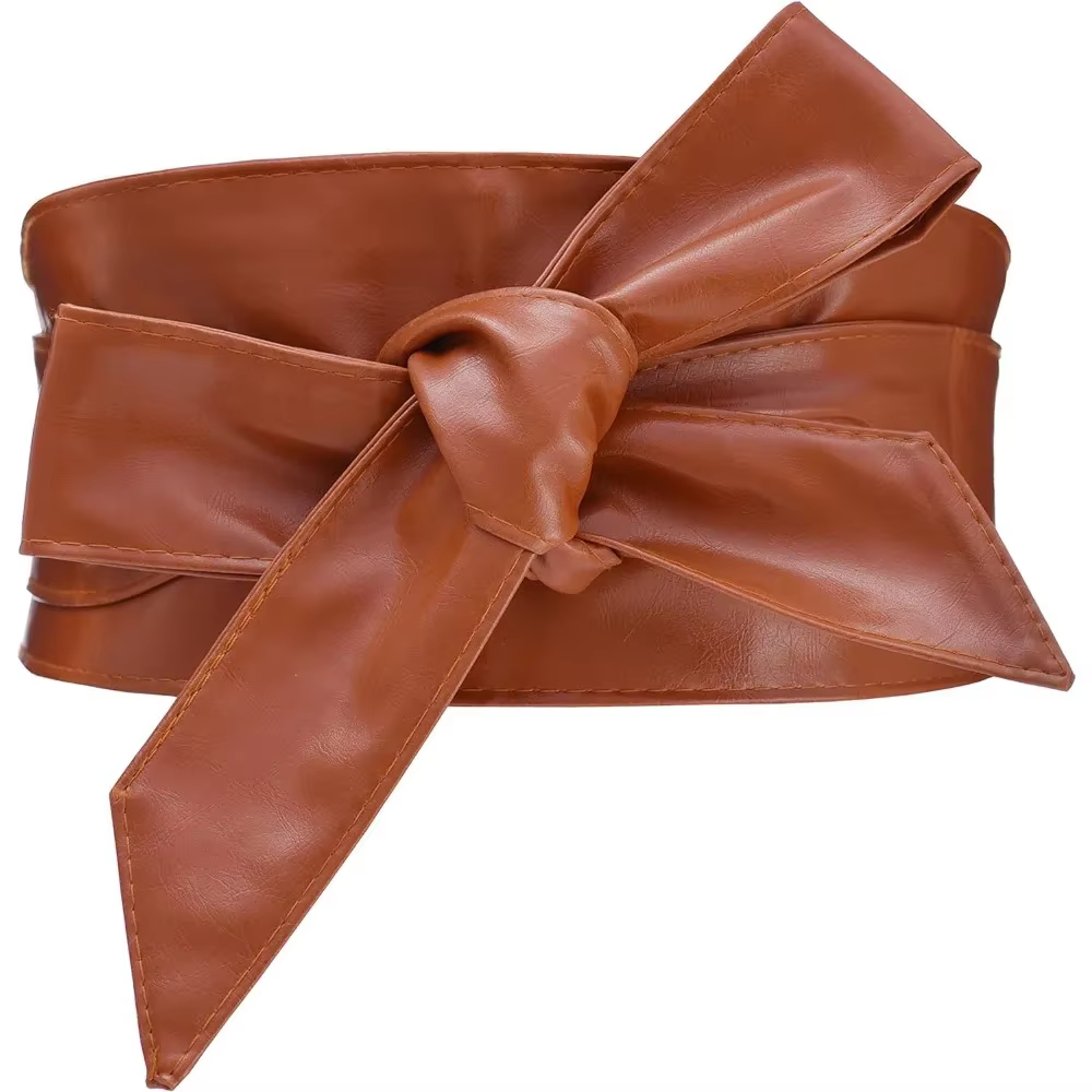 Ceinture large en cuir PU pour femme