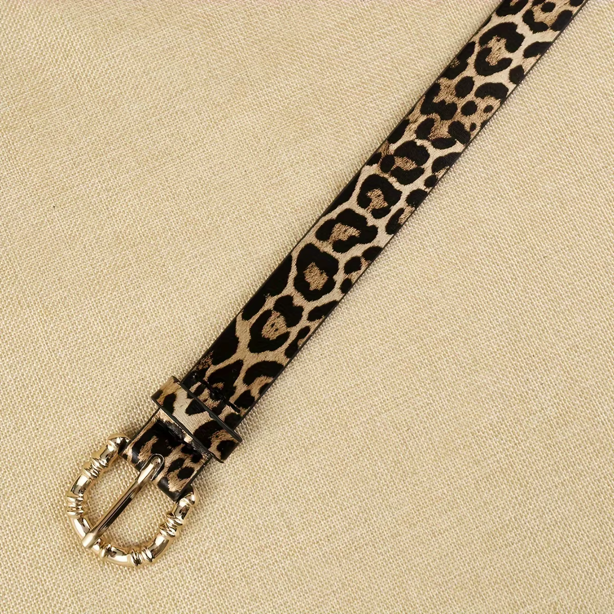 1 ceinture en PU à imprimé léopard pour femme