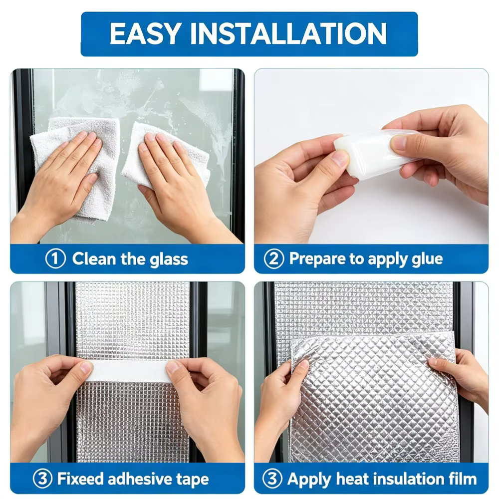 Tapis d'isolation thermique pour voiture, double face, en aluminium réfléchissant, anti-humidité, insonorisant, en mousse, pour toit et fenêtre, bouclier thermique