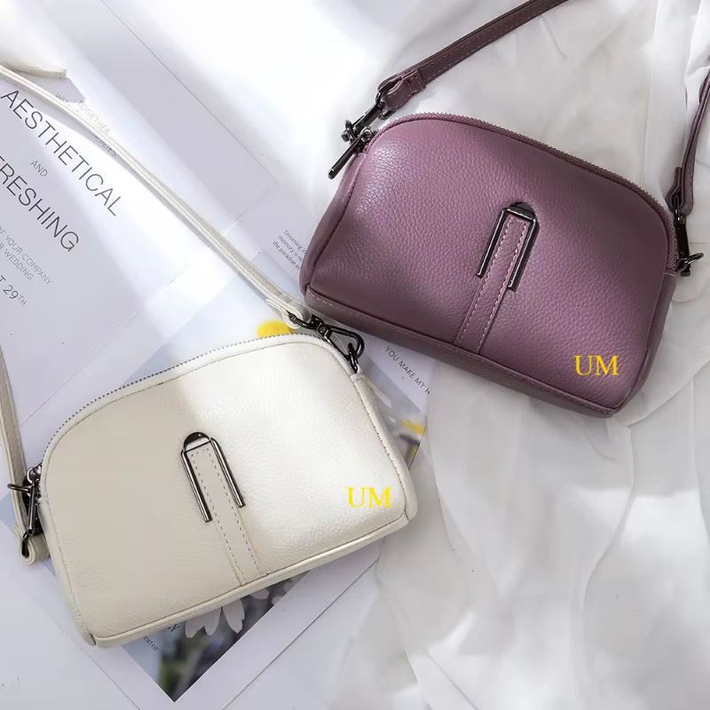 2025 nouveau sac à bandoulière pour femmes en cuir véritable décontracté avec Double fermeture éclair haut tendance couche peau de vache petit sac carré