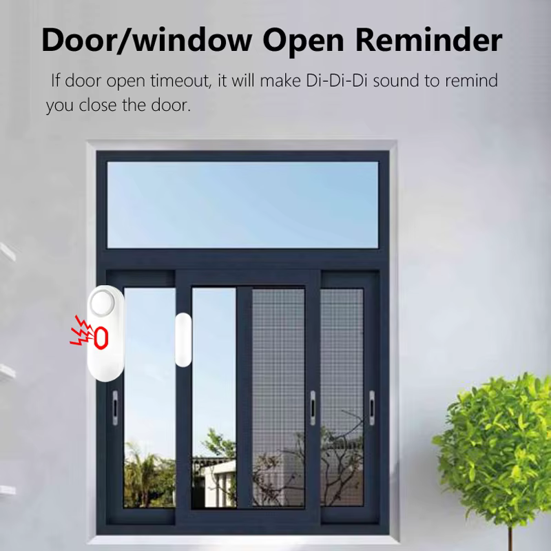Alarme de fenêtre de porte sans fil avec télécommande, 3 Modes (bienvenue/porte ouverte/alarme), Installation de montage sur bande double face,