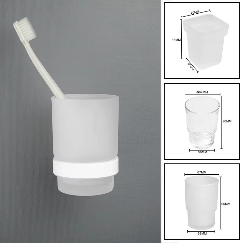 Gobelet de brosse à dents en verre Transparent et mat