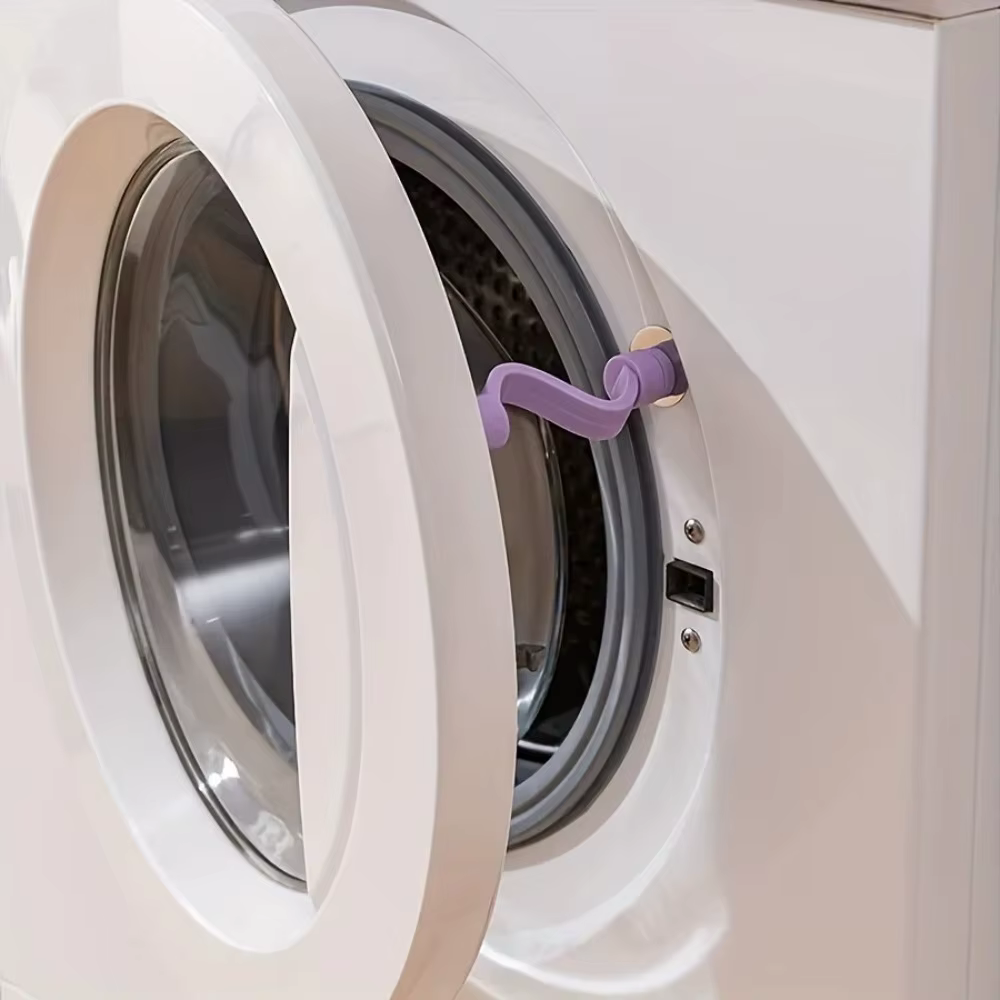 1 serrure de sécurité pour porte de buanderie - ventilée et anti-moisissure, clip de protection pour machine à laver et baignoire, 0,79x3,94 pouces