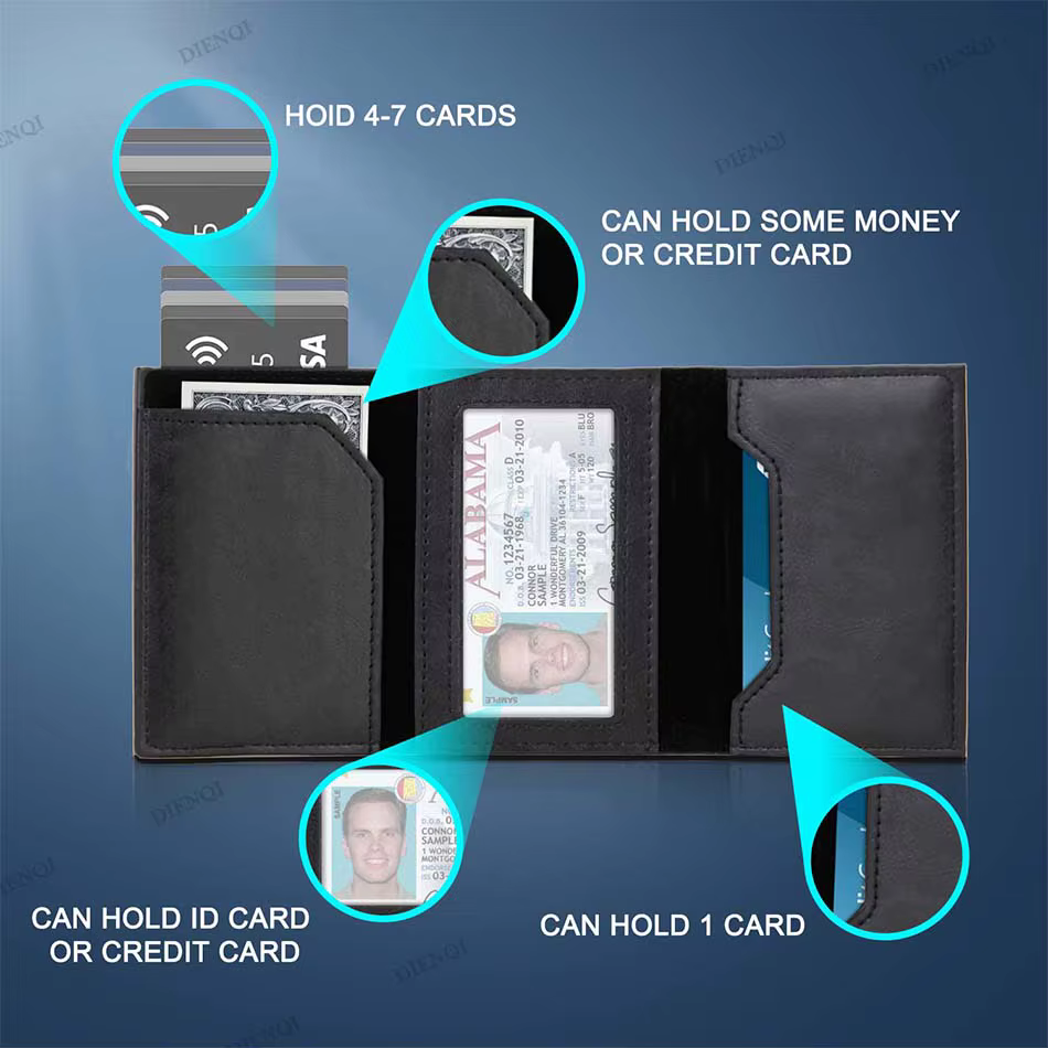 Portefeuille pour hommes Pop Up banque porte-carte de crédit