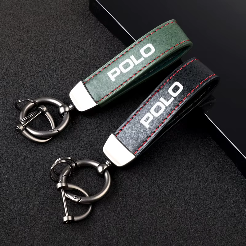 Porte-clés de voiture avec lanière en cuir de luxe