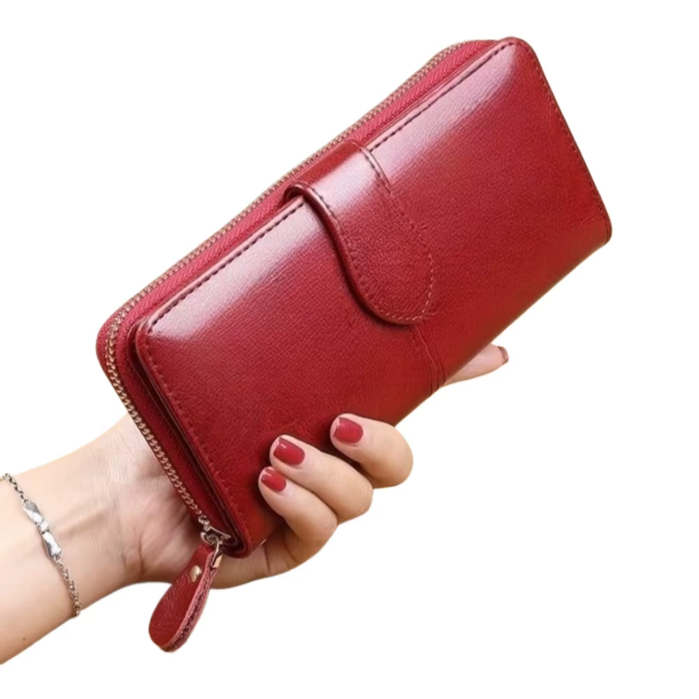 Vintage 2025 femmes portefeuille grande capacité Multi fentes pour cartes sac à main monnaie poche couleur unie sac