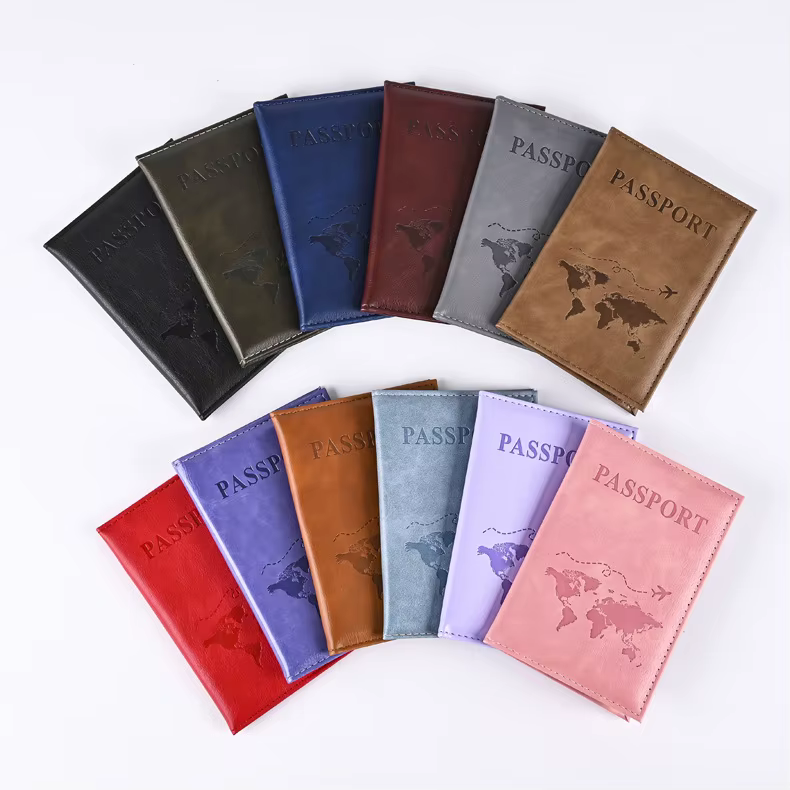 Porte-passeport en PU coloré