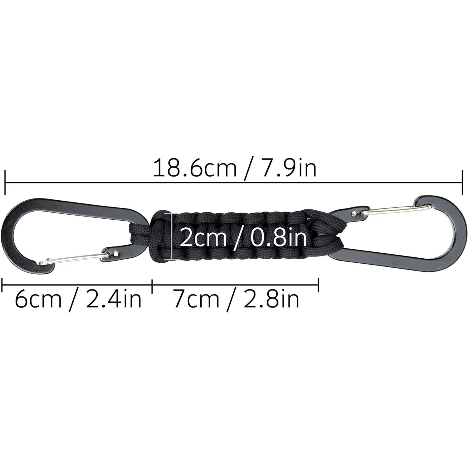 Porte-clés en paracorde avec double mousqueton