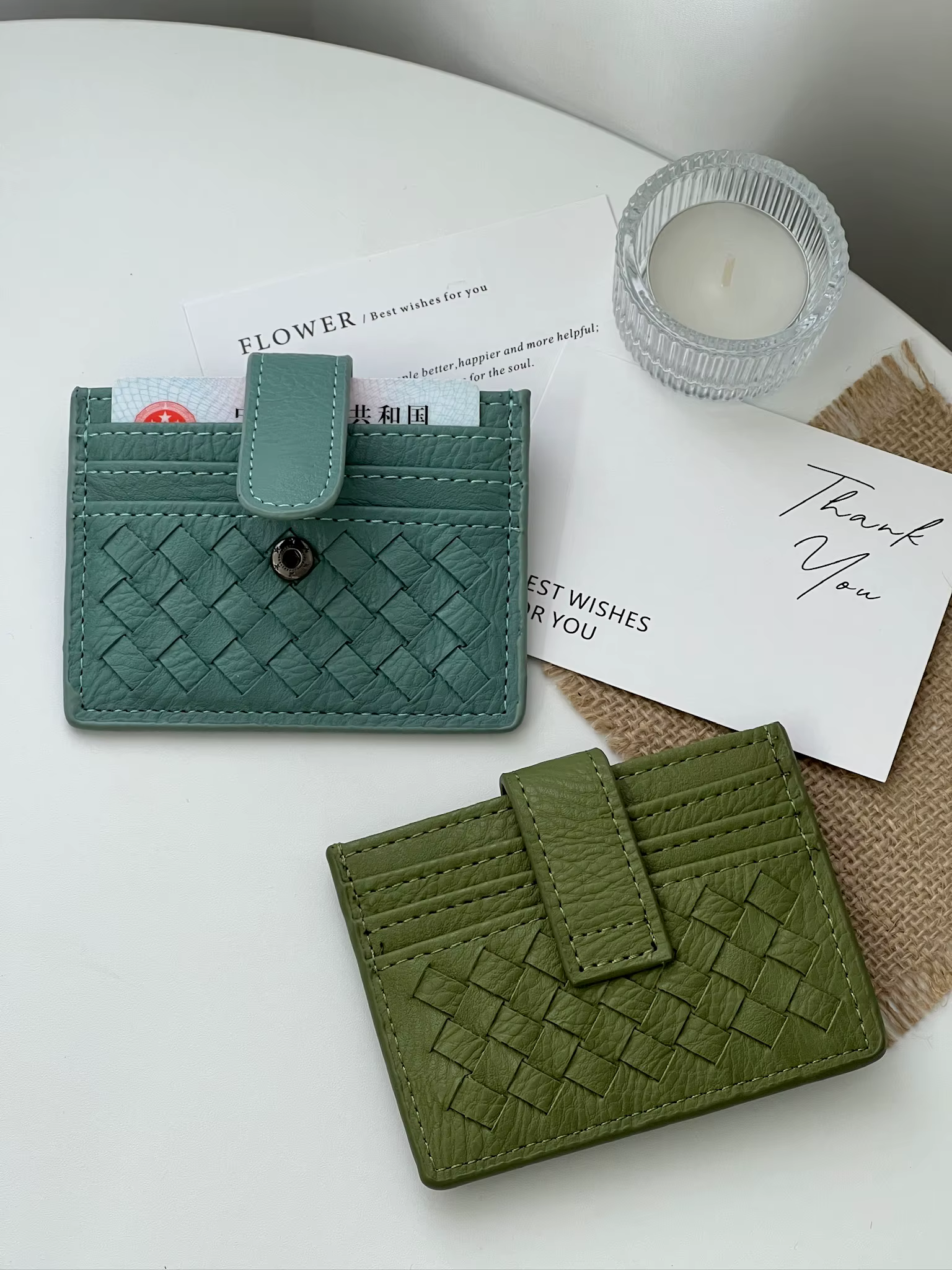 Nouveau design porte-carte pour 2025 pur tissé à la main facile à transporter hommes et femmes usage général petit sac à cartes
