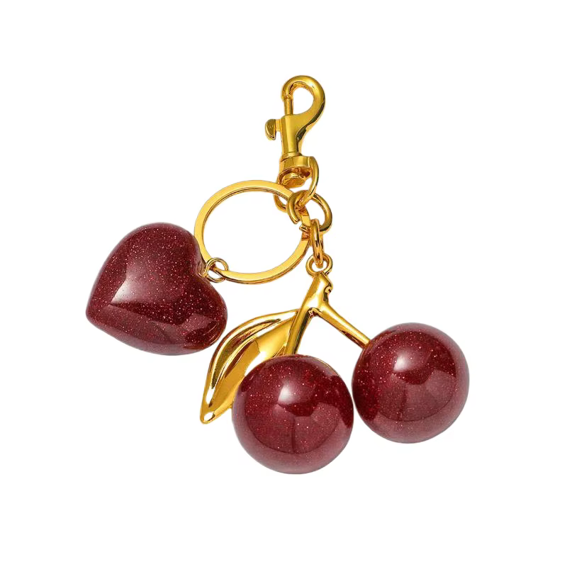 Porte-clés Breloque Cœur Cerise Exquis
