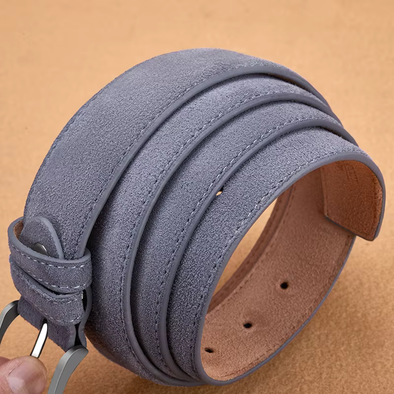 Sude-Ceinture en cuir de vachette véritable pour homme et femme