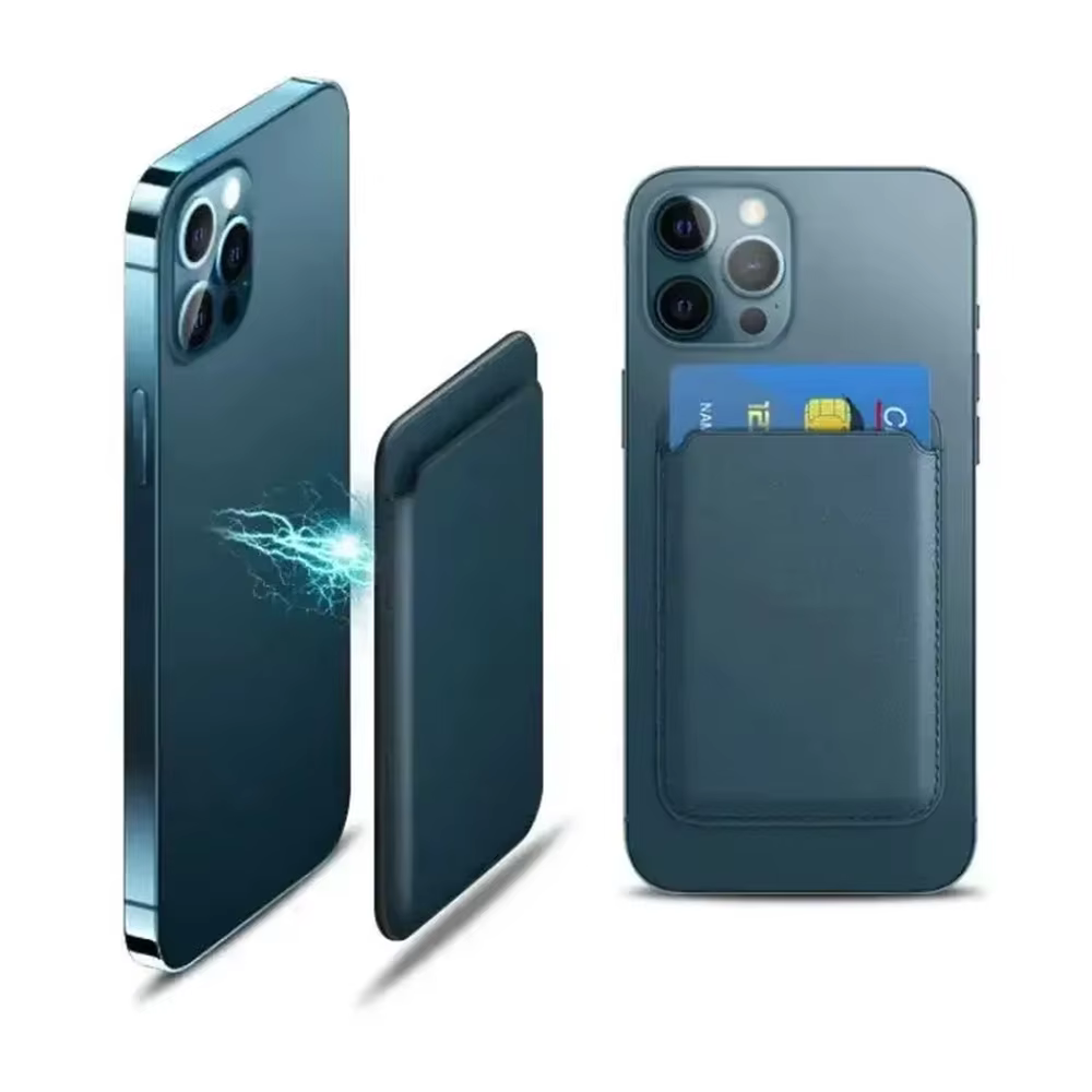 Porte-cartes magnétique en cuir PU, étui pour cartes d'identité, support adhésif pour téléphone portable compatible MagSafe iPhone 17, housse de protection pour cartes