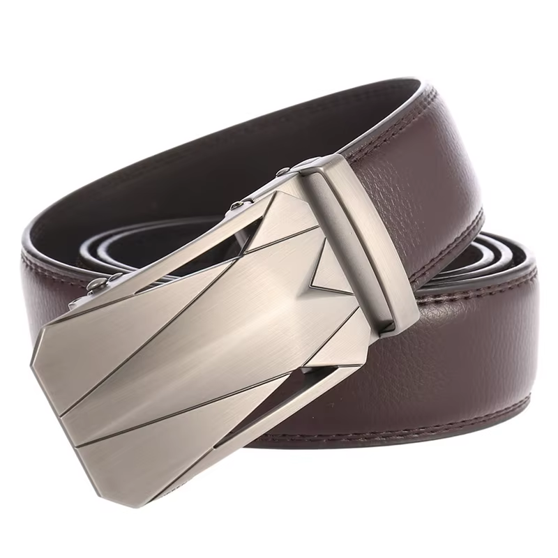 Ceinture longue en métal argenté pour hommes