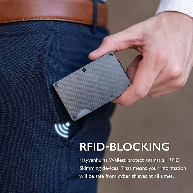 Portefeuille mince minimaliste en Fiber de carbone Carteira pour hommes Cartera Tarjetero Hombre RFID porte-carte de crédit en cachemire de luxe