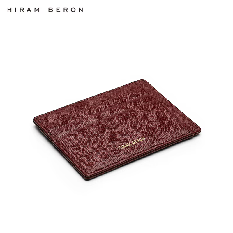Hiram Beron-Porte-cartes de crédit en cuir personnalisé